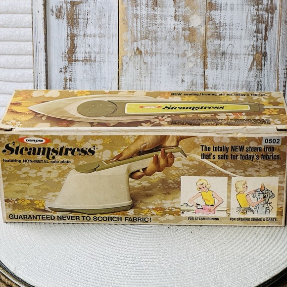 Other - Osrow Steamstress 1973 Vintage SB15 Fabric Steam Iron Original‎ Box/Instructions